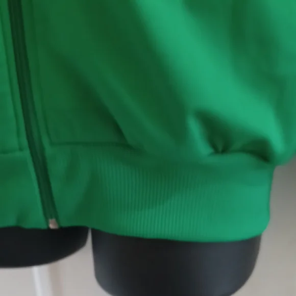 Classic Men's Green Track Jacket with White Stripes - Picture 7 of 9